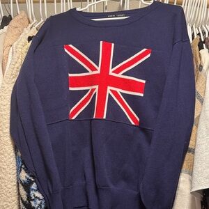 Navy Sweater with Union Jack Design